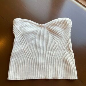 Cream Sweater Bandeau Top